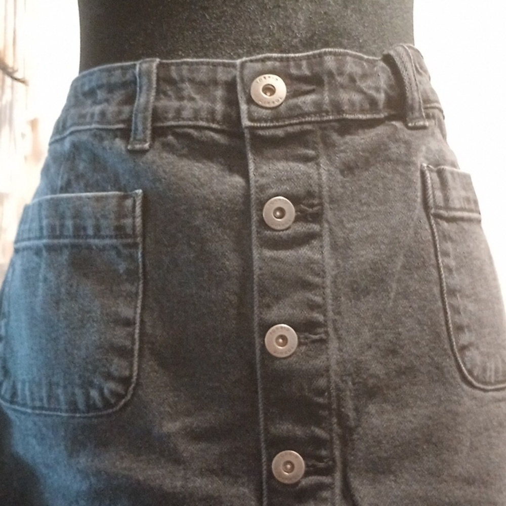Torrid Charcoal Button-Front Mini Skirt - Picture 4 of 4